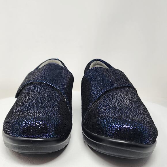 Alegria Lauryn Comfort Loafer Women EU38/US8-8.5 Wide Metallic Blue Leather - Picture 4 of 14